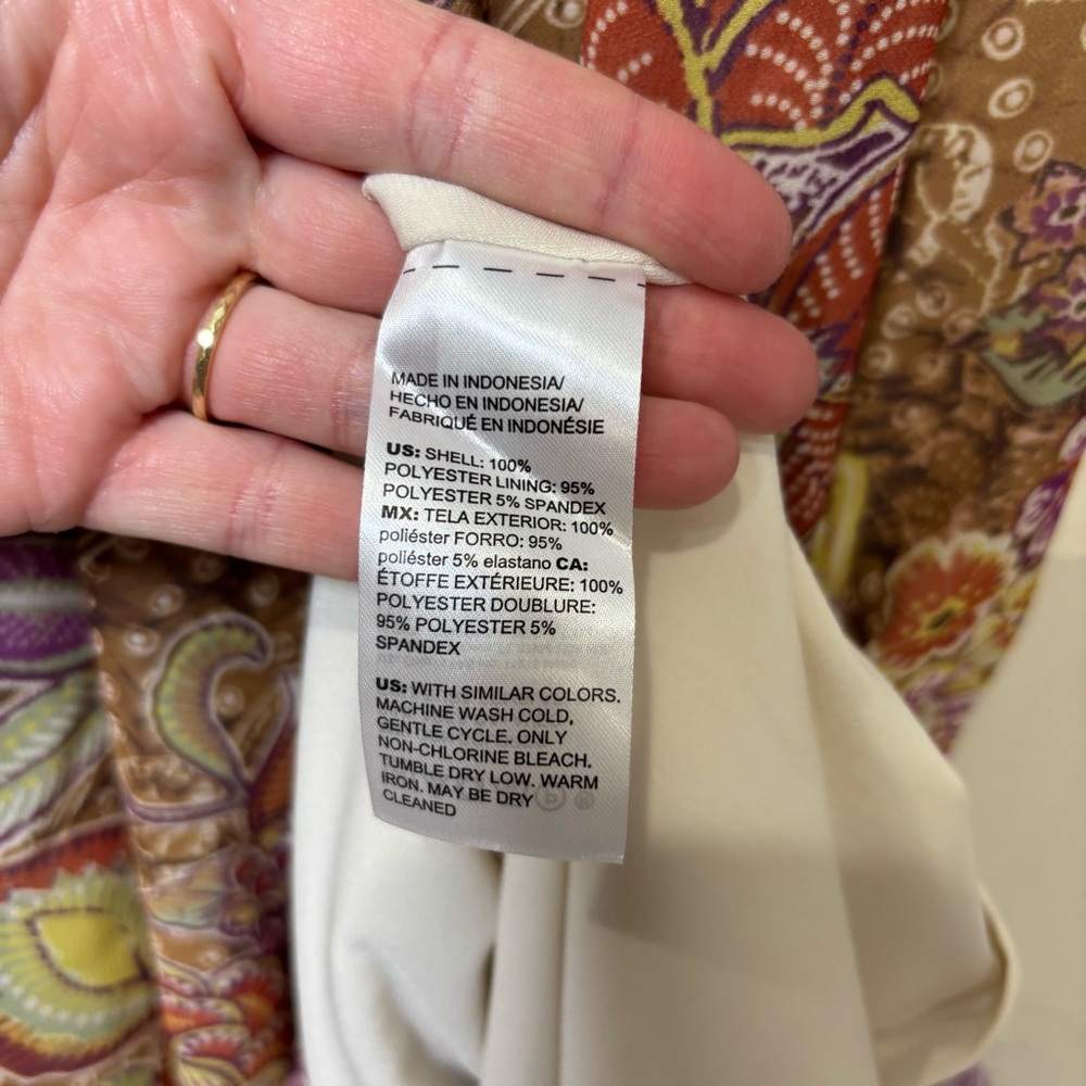 Chico's Maxi Dress Size 12 Sleeveless Boho Chiffon Floral Flowy Lined Summer - Picture 9 of 9